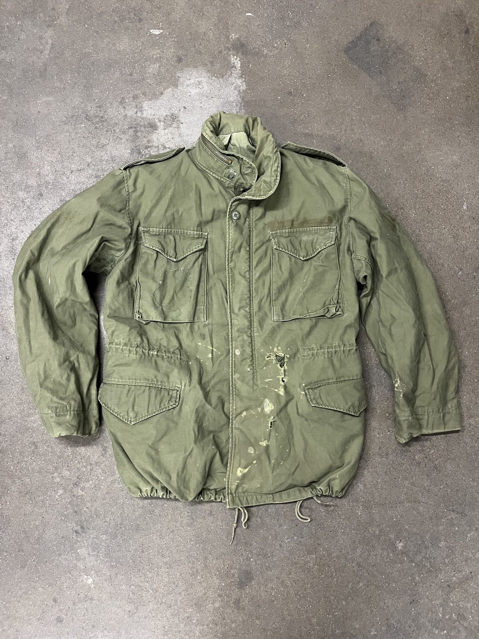 Vintage Vintage Military 1980s Alpha Industries Olive Green Field Jacket Size M Long Size US M / EU 48-50 / 2 - 1 Thumbnail