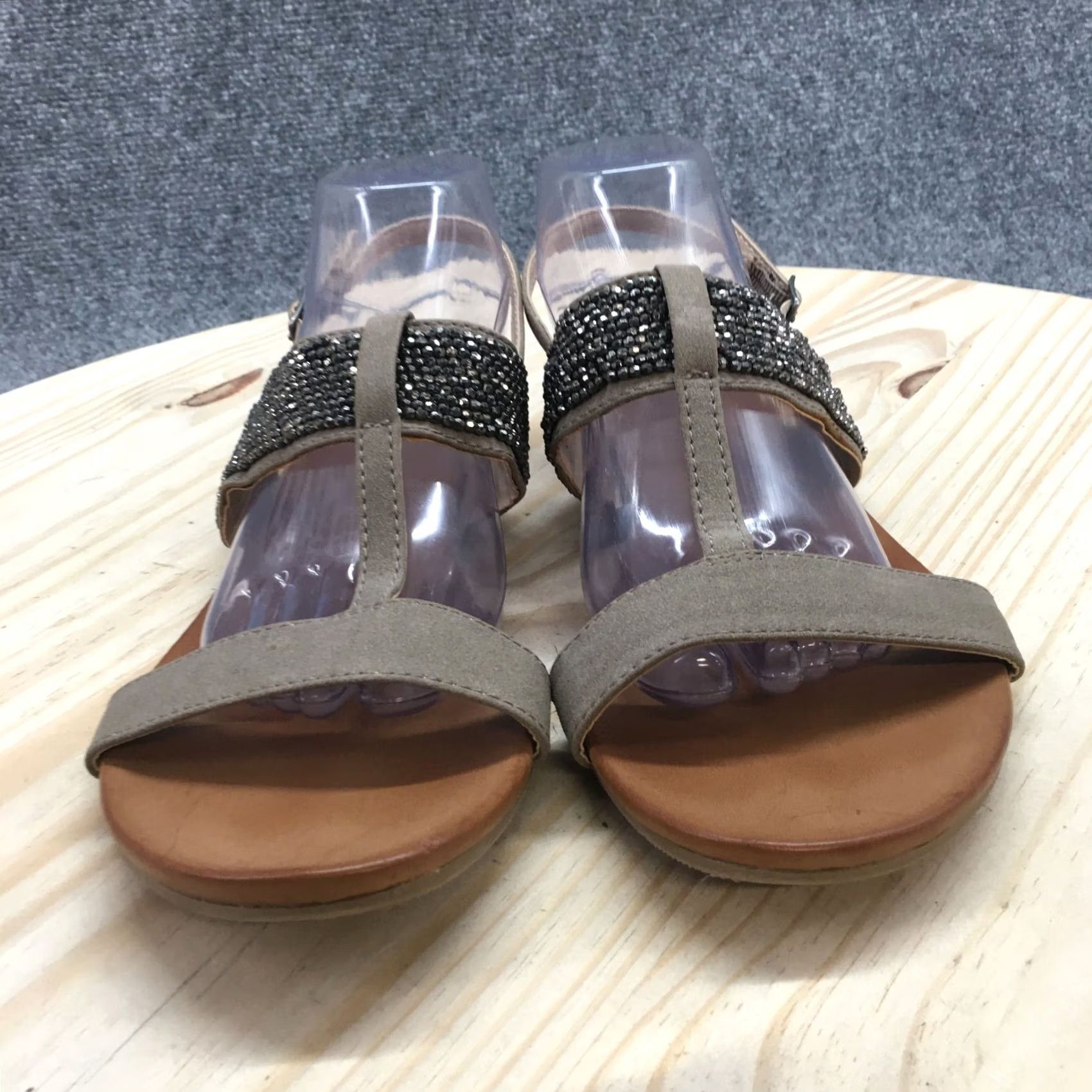 Vintage SOLE BKE Sandals Womens Slingback Brown Ankle Strap Casual Toe Post Size 10 M Size US 10 / IT 40 - 4 Thumbnail
