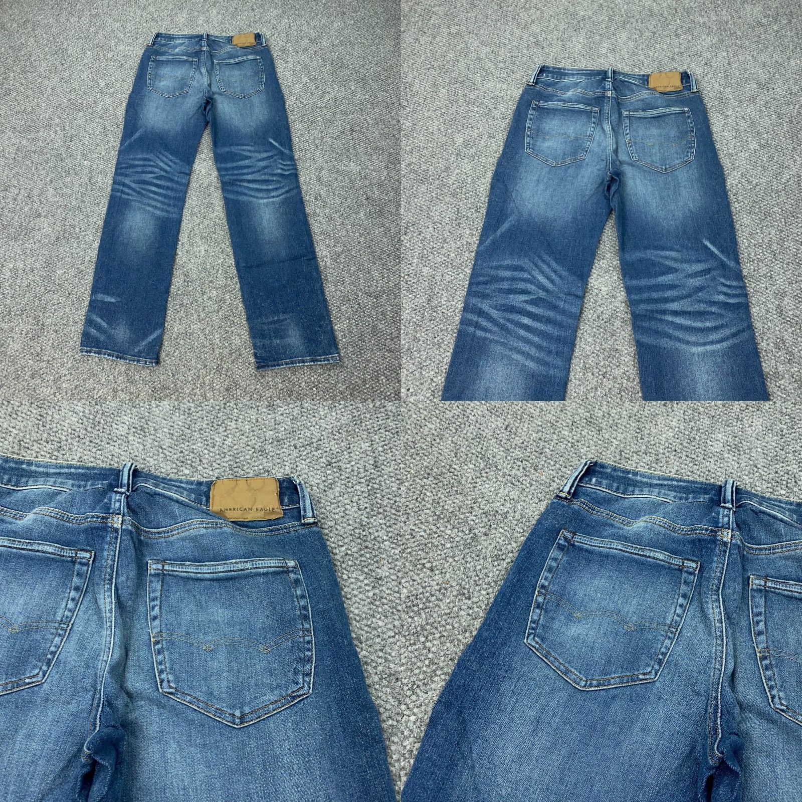 American Eagle Outfitters American Eagle Jeans 30x32 Straight Blue Next Level AirFlex Distressed Mens Size US 30 / EU 46 - 9 Thumbnail