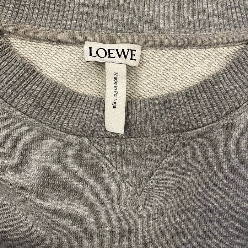 Loewe LOEWE Gray classic style round neck hoodie with large embr Size L / US 10 / IT 46 - 5 Thumbnail