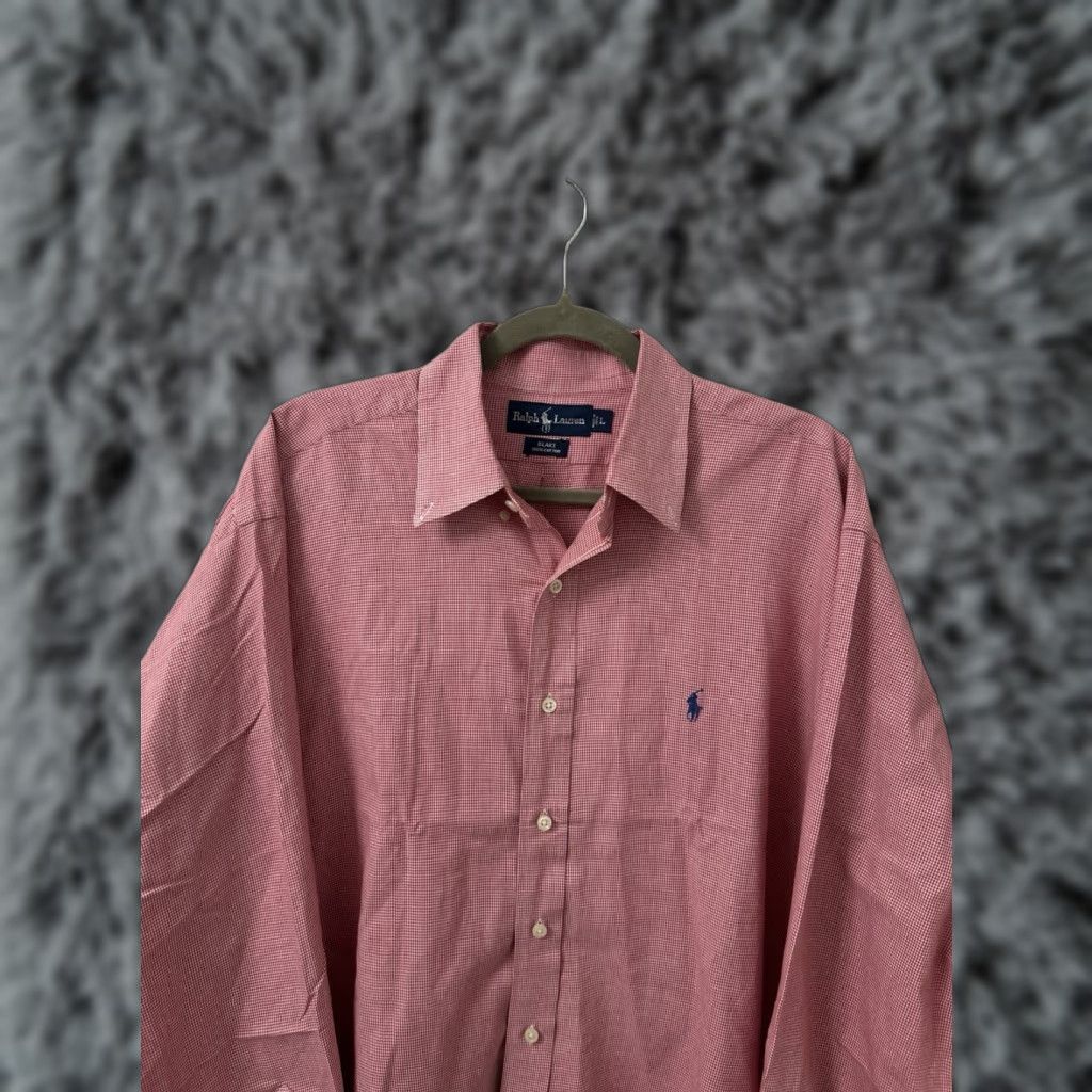 Ralph Lauren VINTAGE Ralph Lauren Blake Shirt Mens L Red Houndstooth Button-Down L/S Regular Collar Pony Embroidered Size US L / EU 52-54 / 3 - 1 Thumbnail