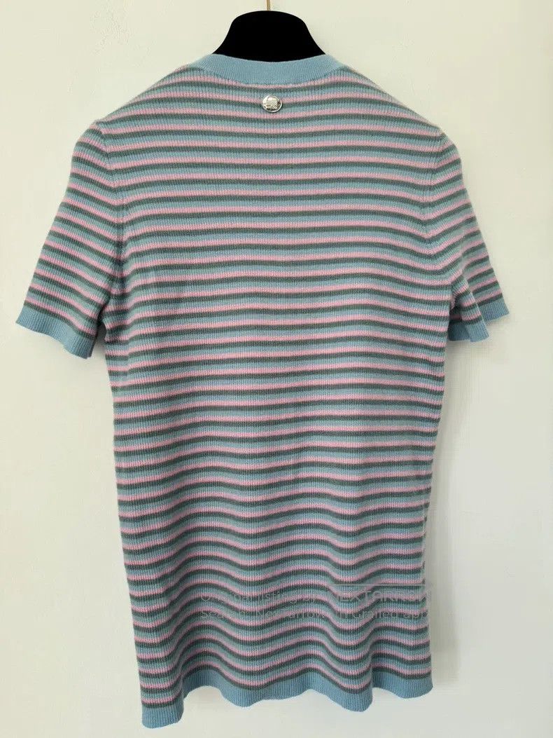 Chanel Chanel Purple striped cartoon pattern knitted short sleeve Size M / US 6-8 / IT 42-44 - 2 Thumbnail