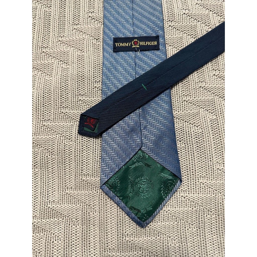 Tommy Hilfiger Tommy Hilfiger blue herringbone silk tie Size ONE SIZE - 2 Thumbnail