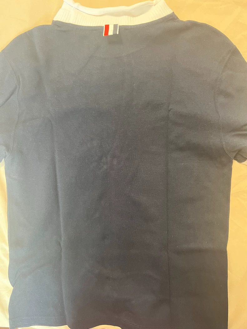 Thom Browne Thom Browne Dark blue white edged short sleeves Size US XS / EU 42 / 0 - 4 Thumbnail