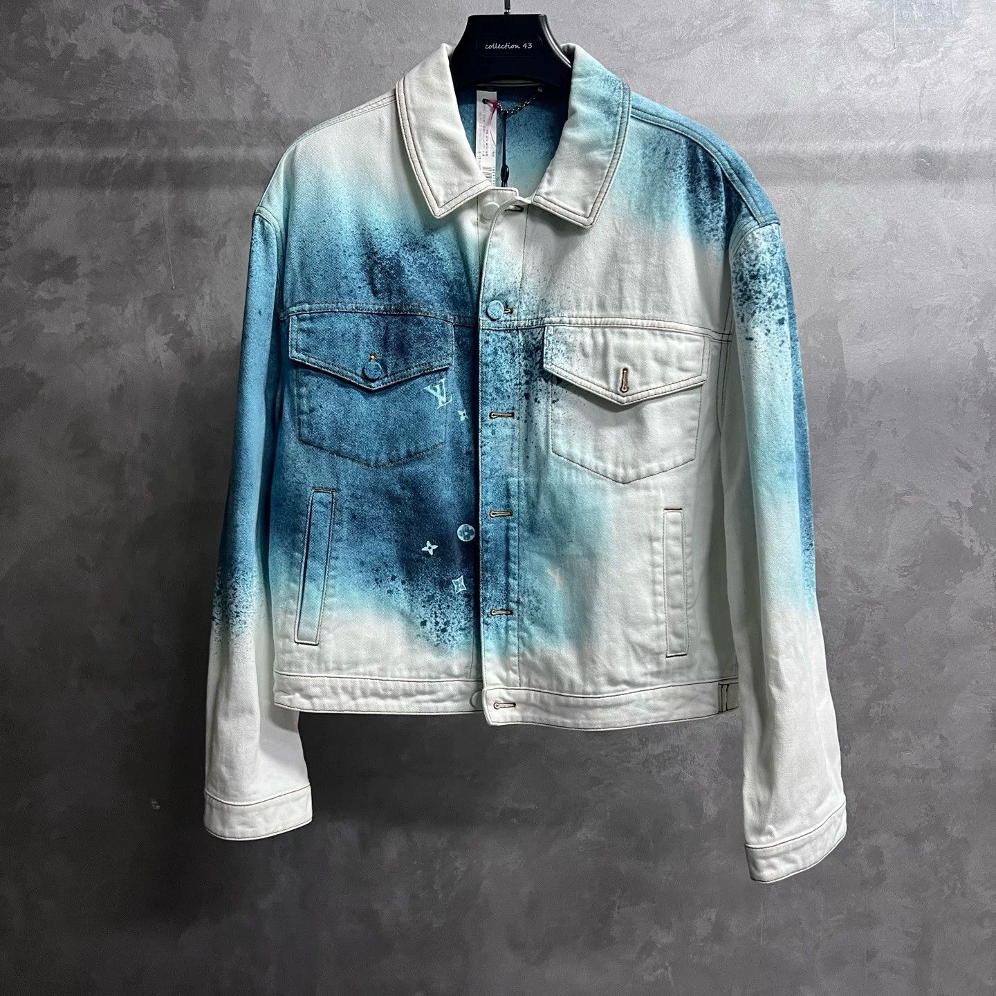 Louis Vuitton Louis Vuitton White Spray-Paint Denim Jacket Size US M / EU 48-50 / 2 - 1 Thumbnail
