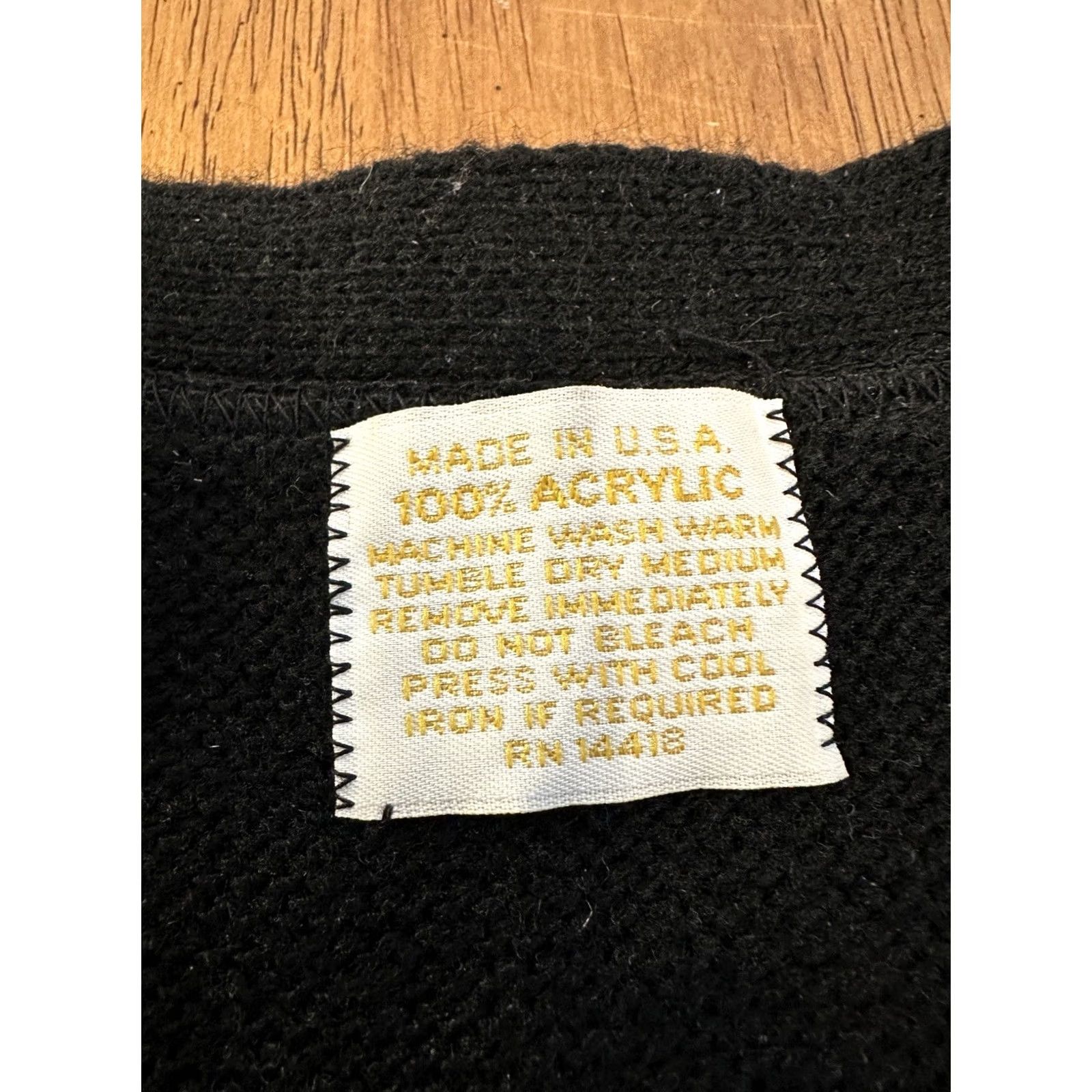 Vintage VINTAGE Womens XL Black Acrylic Cardigan Sweater Teacher 80s Size XL / US 12-14 / IT 48-50 - 3 Thumbnail