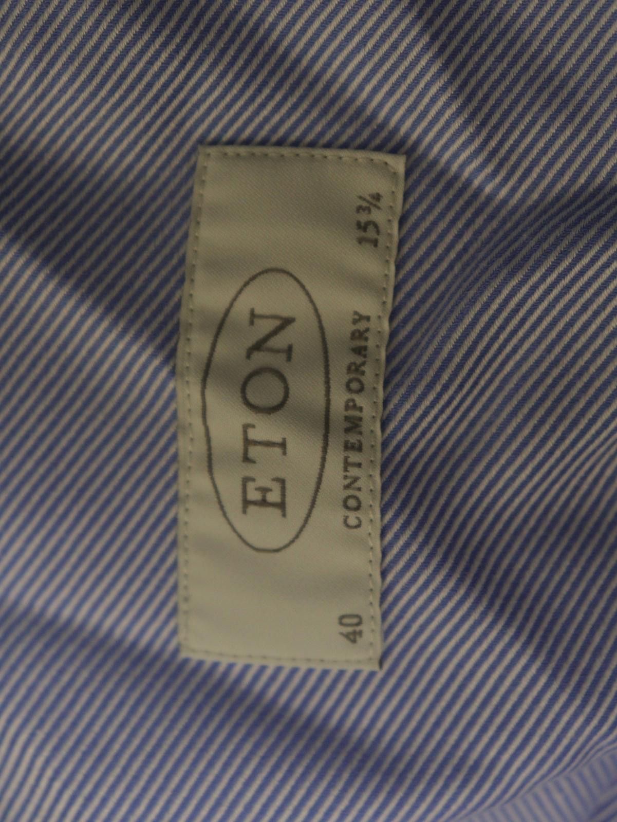 Eton Eton Blue Pinstriped 100% Cotton Collared Shirt Size 40 Size 38R - 12 Thumbnail