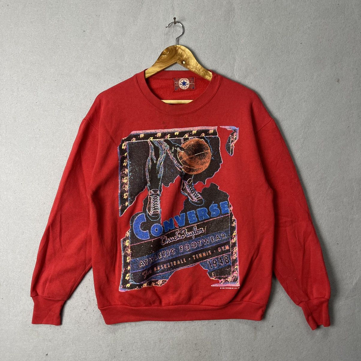 Converse Vintage 1993 Converse “1948” Graphic Crewneck Sweatshirt Size US M / EU 48-50 / 2 - 1 Thumbnail