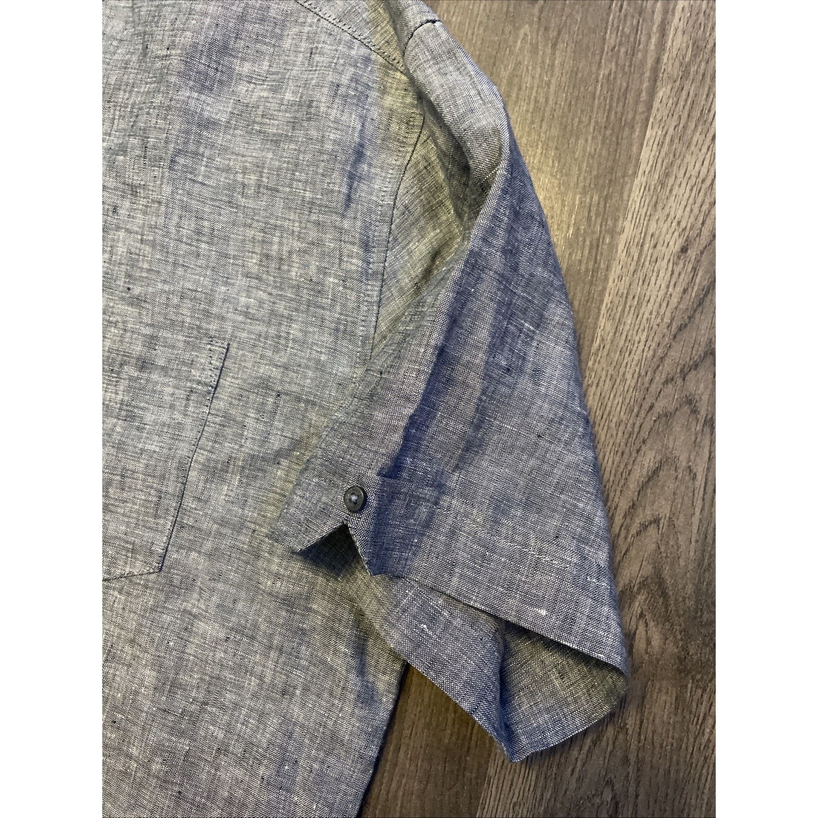 Cubavera Cubavera Shirt Mens Medium Blue Chambray Short Sleeve Button Size US M / EU 48-50 / 2 - 6 Thumbnail