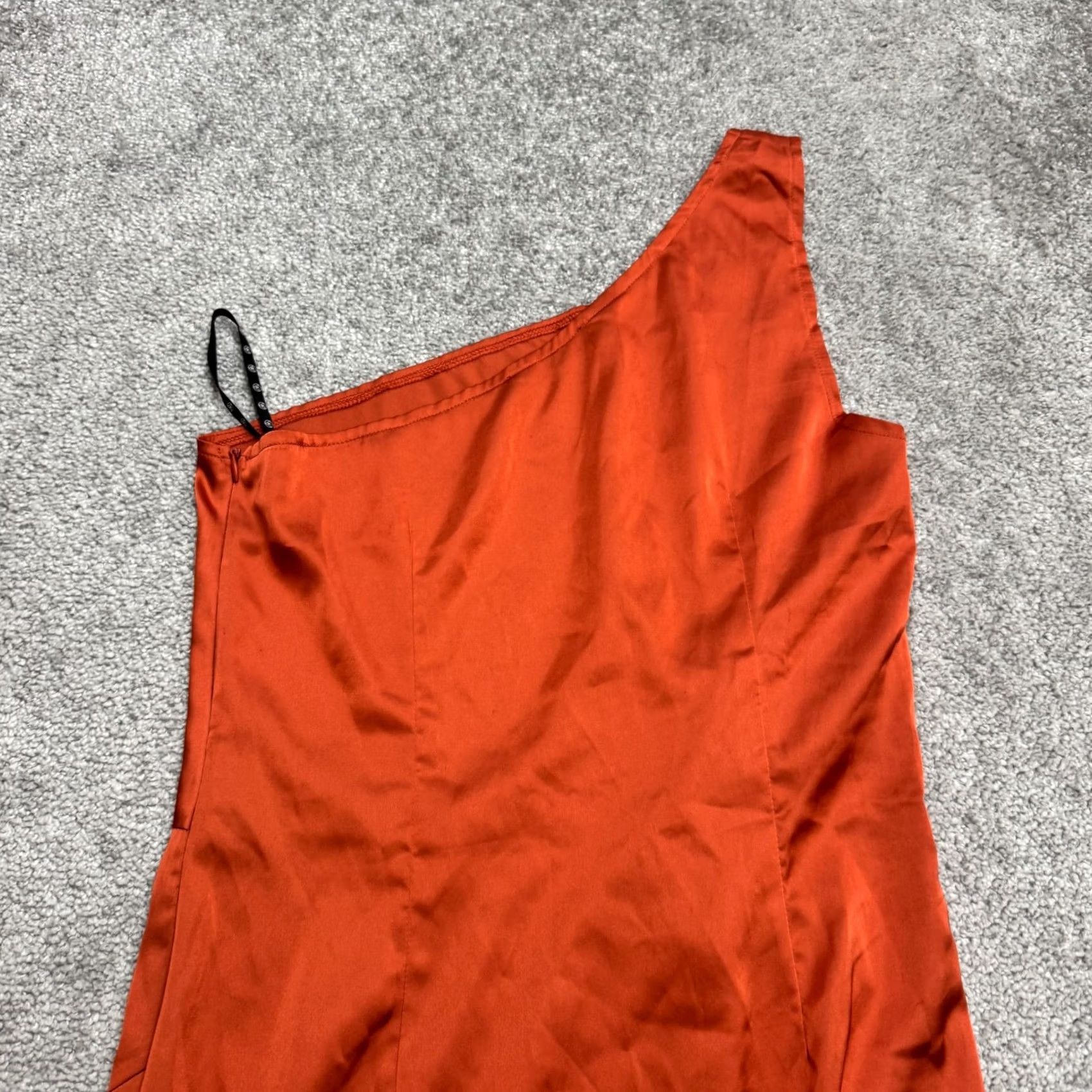 Missguided Missguided Satin One Shoulder Twist Front Maxi Dress Womens 8 Orange Size M / US 6-8 / IT 42-44 - 5 Thumbnail