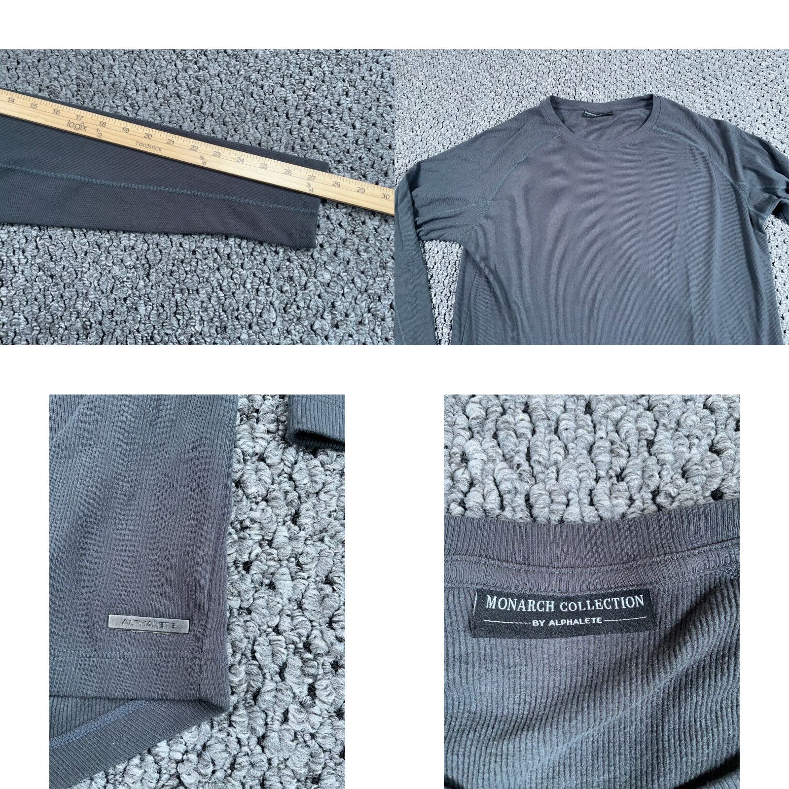 Vintage VINTAGE Alphalete Men’s T-Shirt Adult Medium Gym Long Sleeve Crew Neck Dark Gray Sports Size US M / EU 48-50 / 2 - 8 Thumbnail