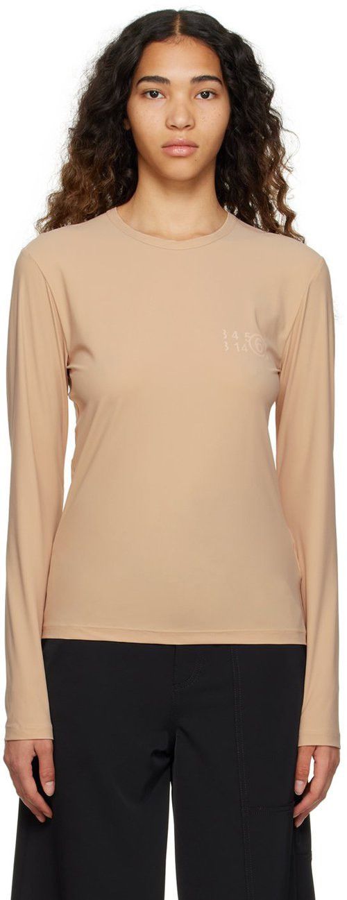 Maison Margiela !DS! SS23 Maison Margiela Printed Logo Beige Long Sleeve Size L / US 10 / IT 46 - 1 Thumbnail