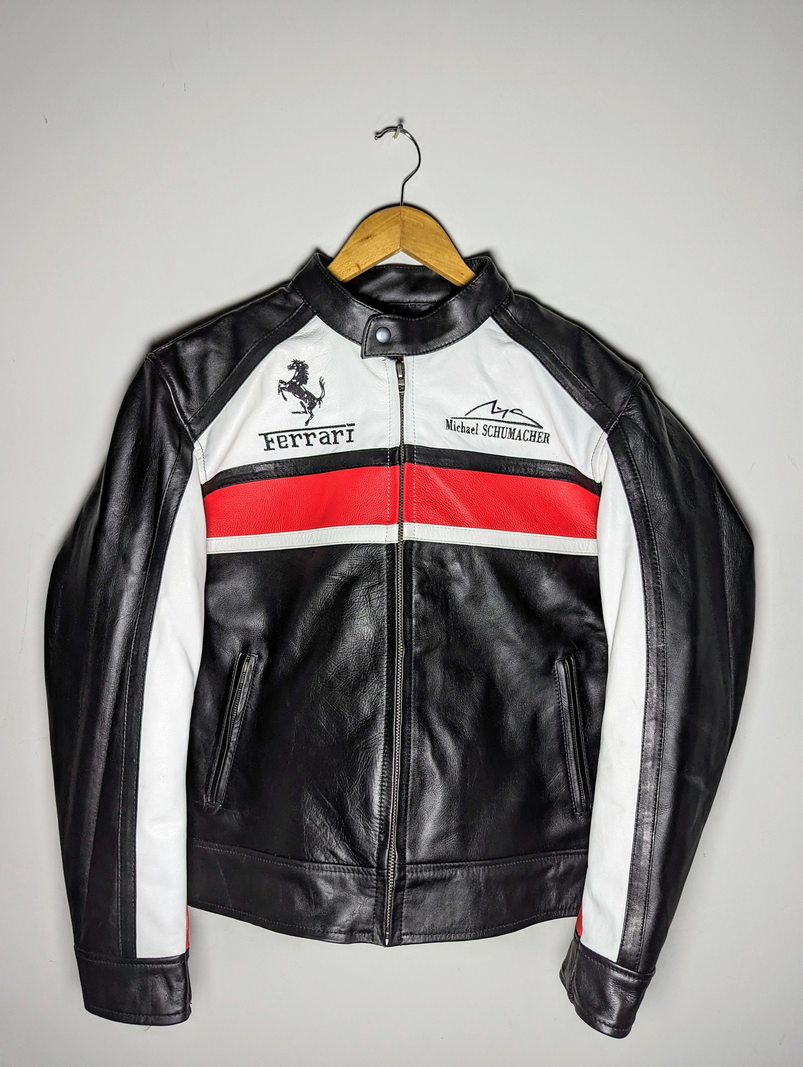 VINTAGE 🔥 FERRARI 🔥 LEATHER JACKET RARE STREETWEAR Racing