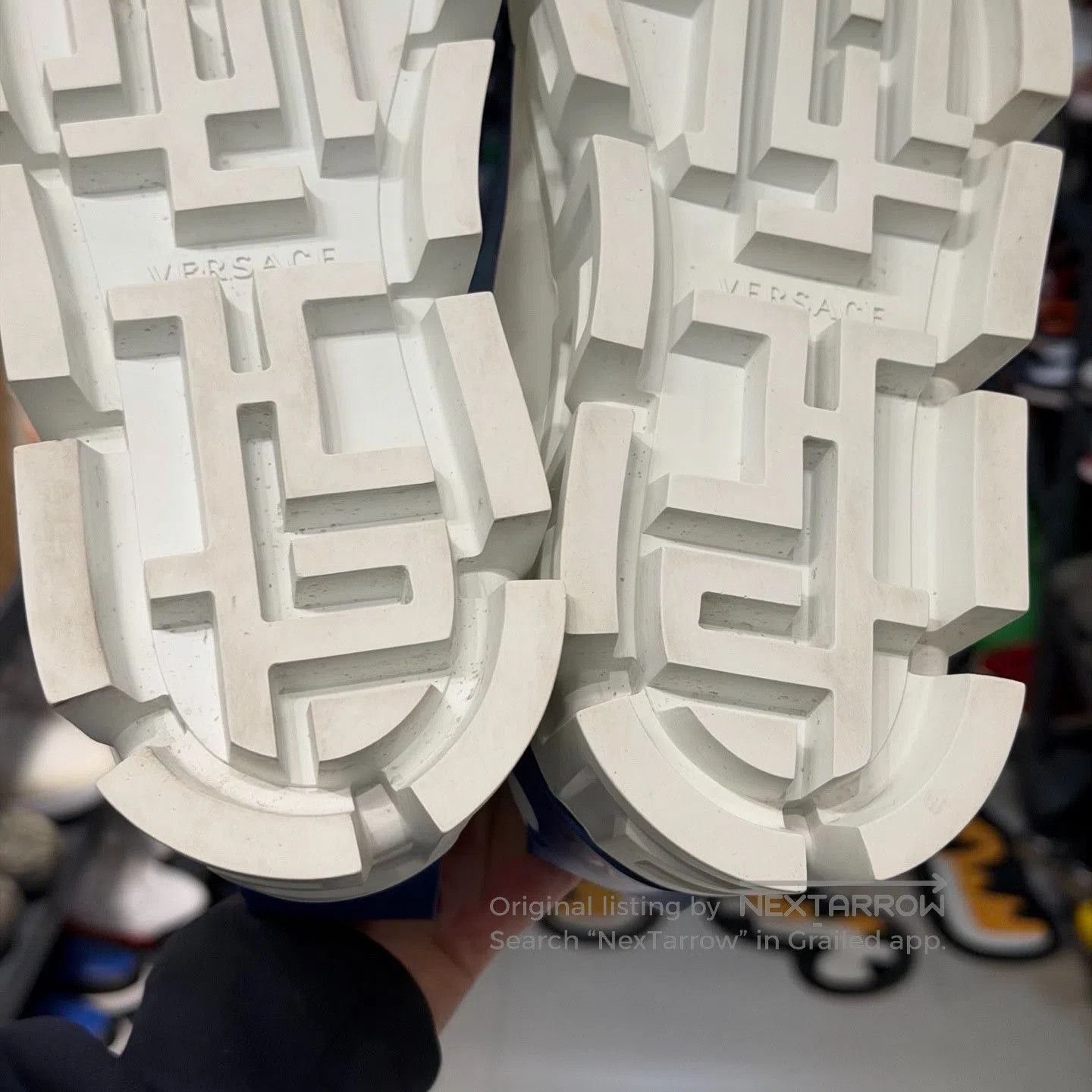 Versace Versace Greca Men's Platform White Blue Tail. Size US 10 / EU 43 - 8 Thumbnail