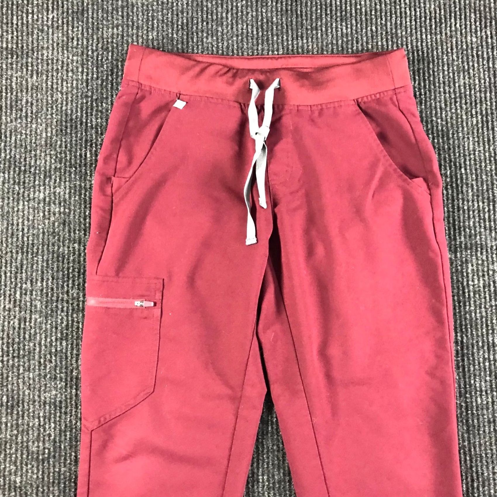 Vintage FIGS Zamora Jogger Scrub Pants - Womens S - Burgundy Maroon Technical Size 28" / US 6 / IT 42 - 2 Thumbnail