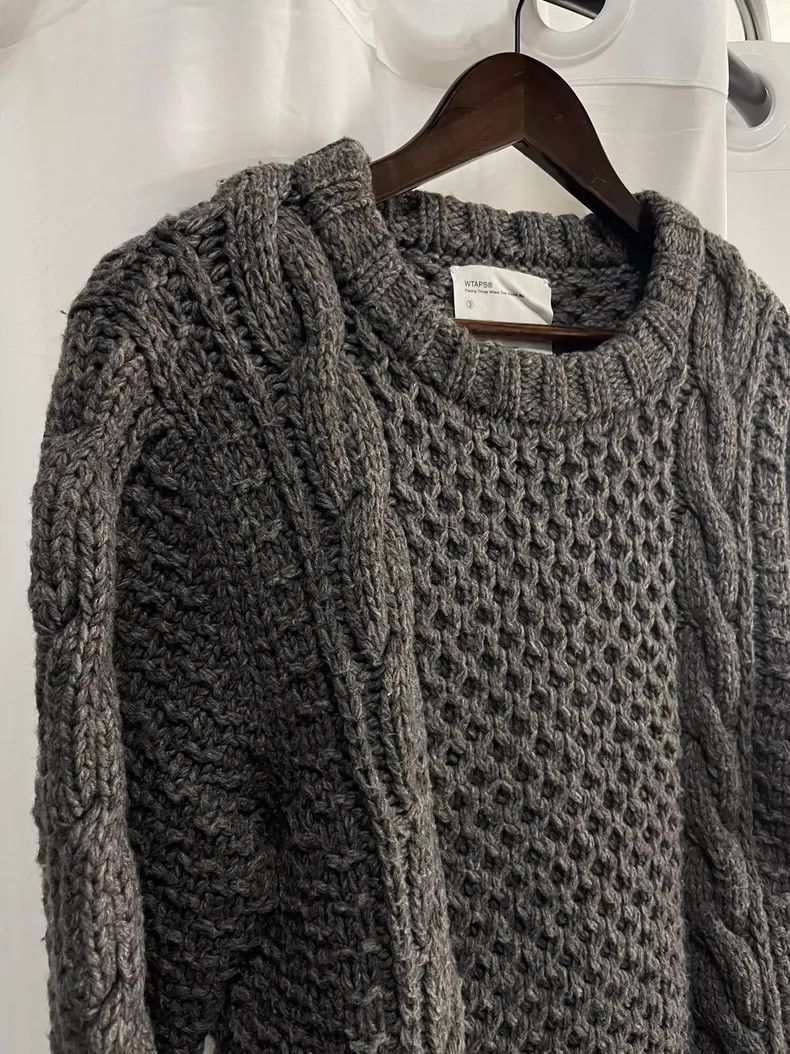 Wtaps wtaps 14aw Medium Heavy Grey Wool Knit Sweater Size US L / EU 52-54 / 3 - 3 Thumbnail