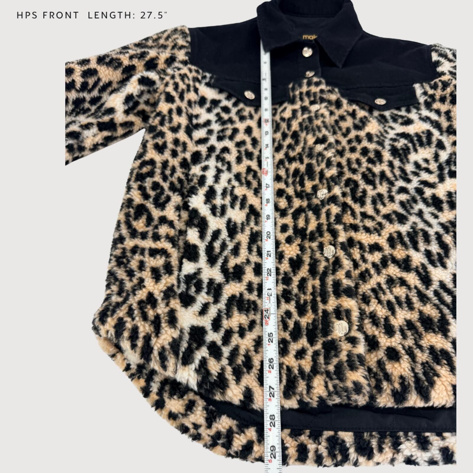 Majestic Maje Leopard Sherpa Denim Jacket Quilted Brown Black 1 Size S / US 4 / IT 40 - 6 Thumbnail