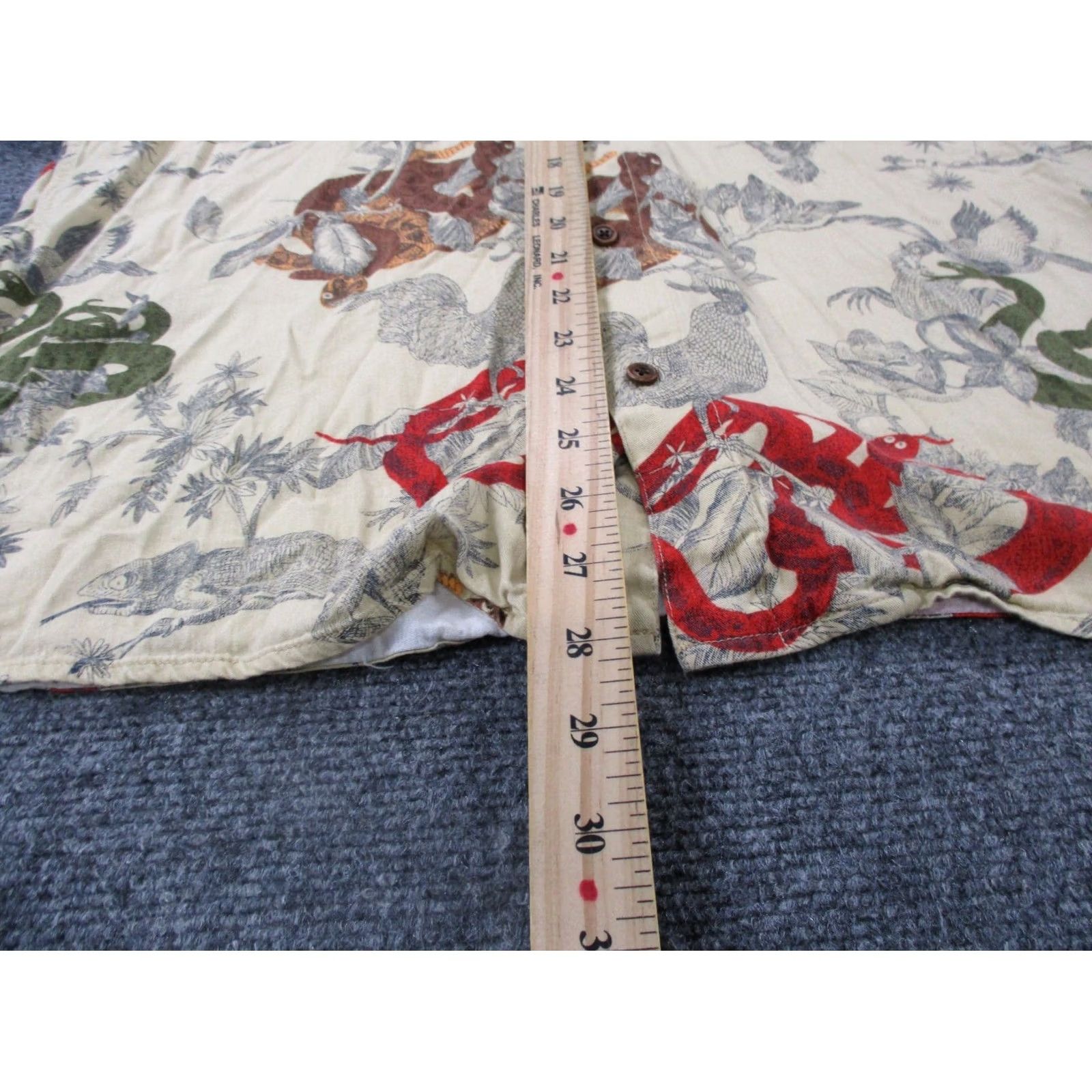 Scotch & Soda VINTAGE Scotch Soda Shirt Mens L Viscose Hawaiian Snake Bird Print Loose Beach Bonjour Beige Size US L / EU 52-54 / 3 - 4 Thumbnail