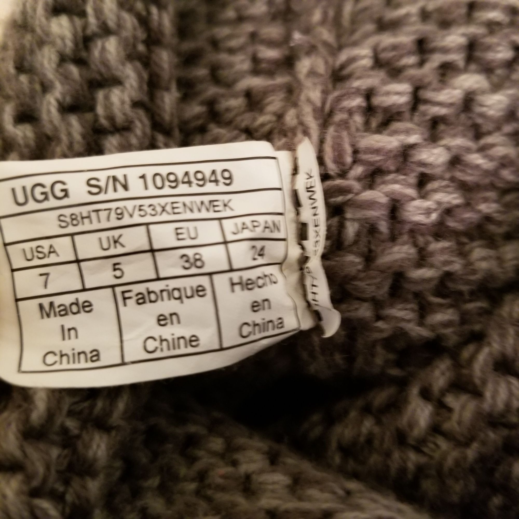 Ugg Ugg 7 Gray PURL CARDY Knit Winter Boots Fold Over Slouch Con Size US 7 / IT 37 - 5 Thumbnail