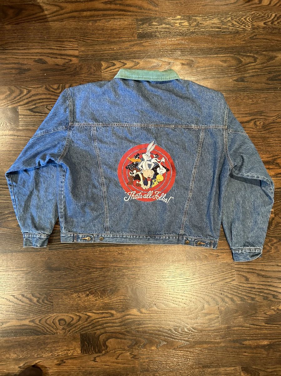 Vintage × Warner Bros Vintage Warner Bros Looney Toons Denim Jacket Size US XXL / EU 58 / 5 - 2 Thumbnail