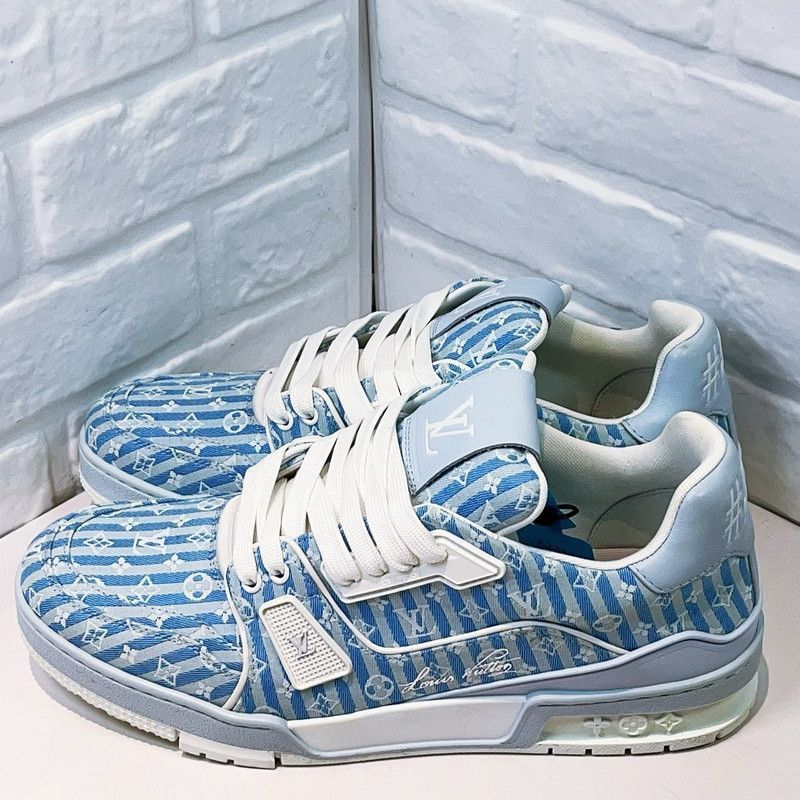 Louis Vuitton Louis Vuitton Blue Trainer Fashion Sneakers -2508 Size US 9.5 / EU 42-43 - 1 Thumbnail