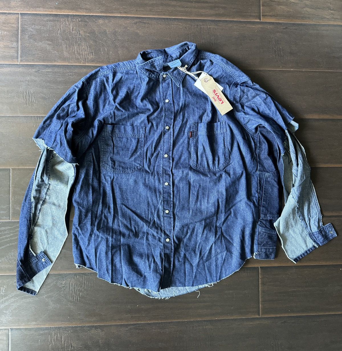 Image of Levis x Vetements Levi’S Navy Edition Denim Oversized Shirt, Men's (Size Small)