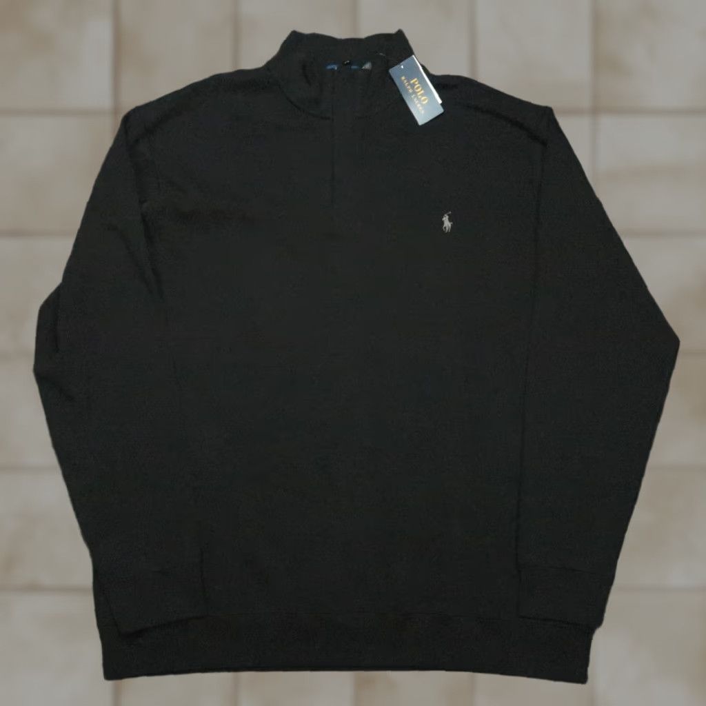 Polo Ralph Lauren Polo Ralph Lauren Sweater Men 2XL Black 1/4 Zip Knit Long Sleeve Mock Neck Pullover NWT Size US XXL / EU 58 / 5 - 1 Thumbnail