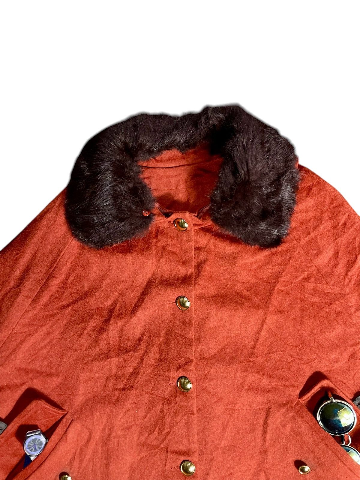 Cloak × Japanese Brand Faux Fur Collar Poncho❌Arénor❌Avant Garde Size XS / US 0-2 / IT 36-38 - 6 Thumbnail