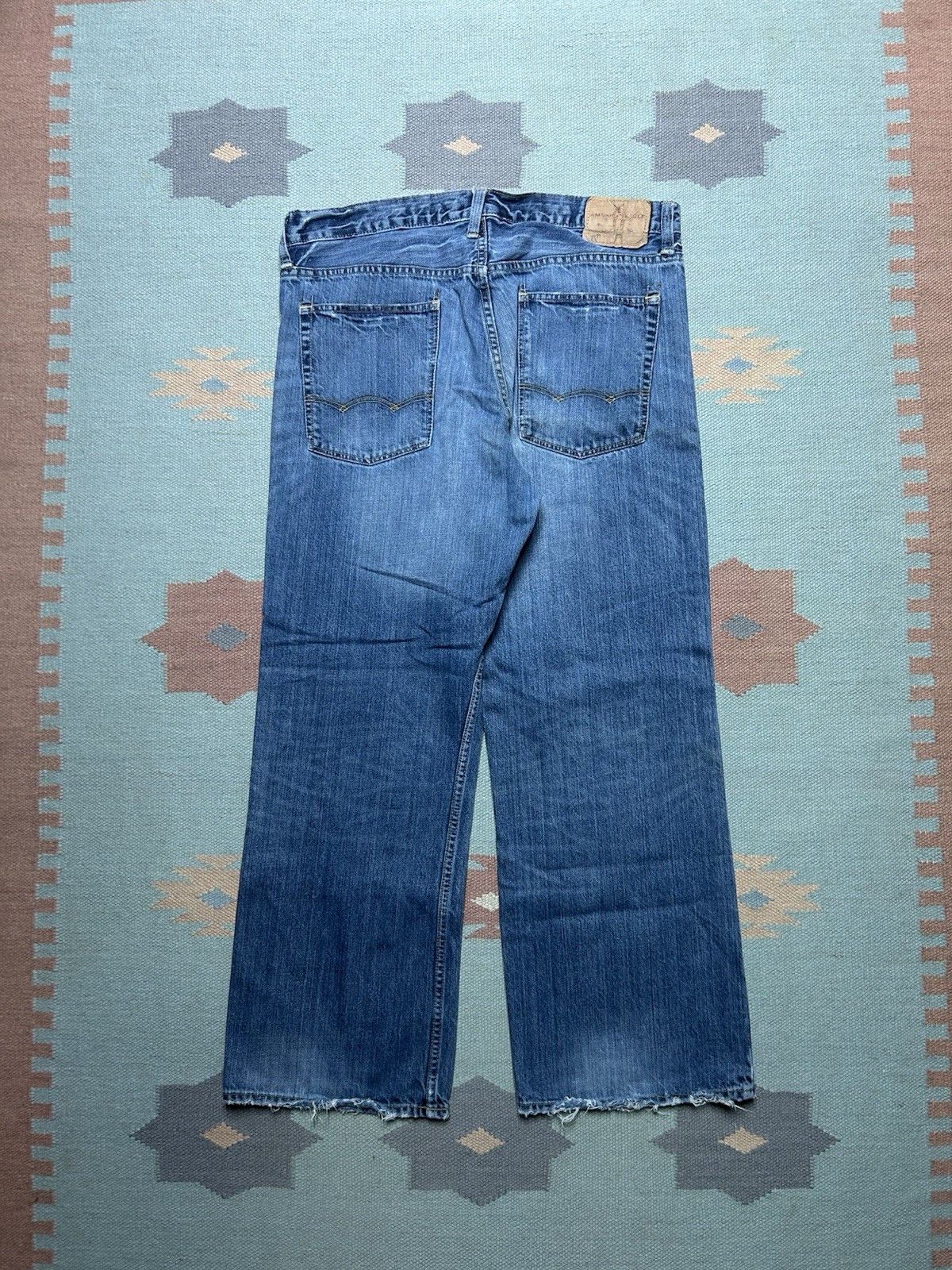 Vintage Vtg American Eagle loose fit jeans distres faded baggy 36x29 Size US 36 / EU 52 - 1 Thumbnail