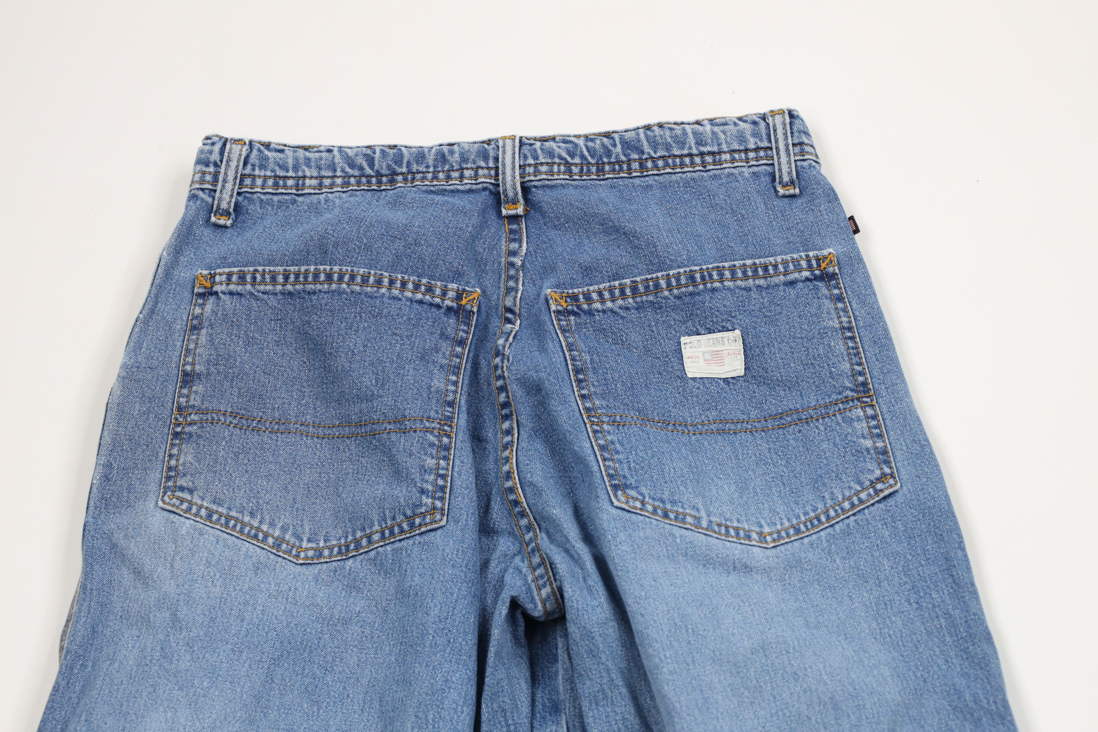 Ralph Lauren × Vintage Vintage 90s Ralph Lauren Spell Out Wide Leg Drawstring Jeans Size US 32 / EU 48 - 10 Thumbnail
