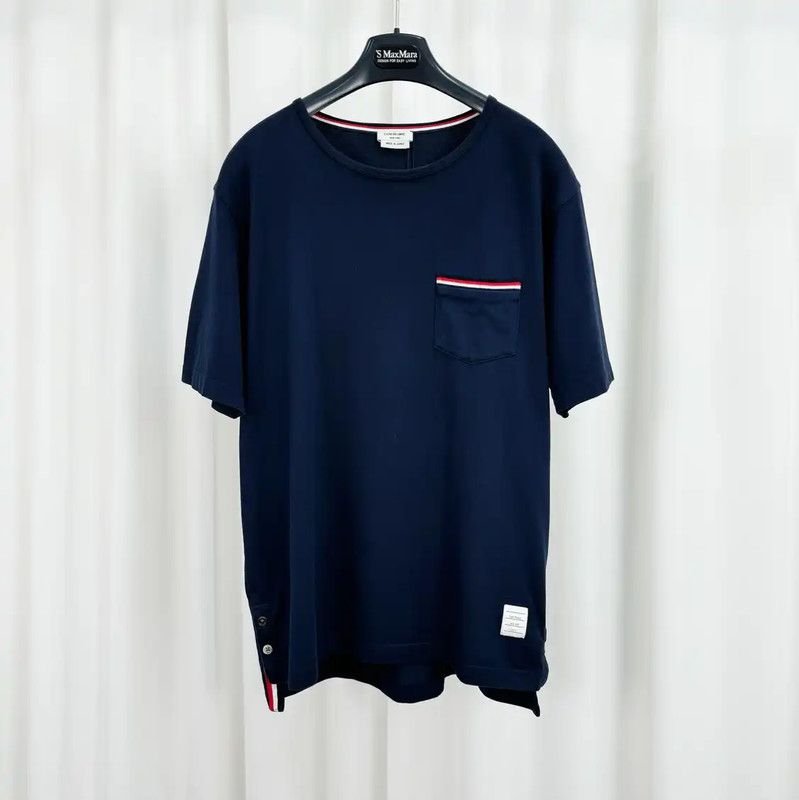 Thom Browne Thom Browne Navy Striped Short Sleeve T-Shirt 0089 Size US M / EU 48-50 / 2 - 1 Thumbnail