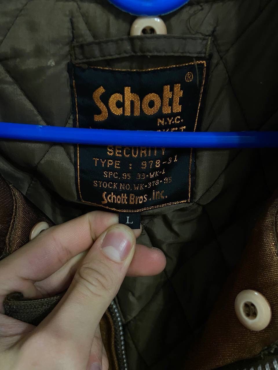 Schott Vintage Schott Brown Security Jacket Made in USA Size L Size US L / EU 52-54 / 3 - 7 Thumbnail