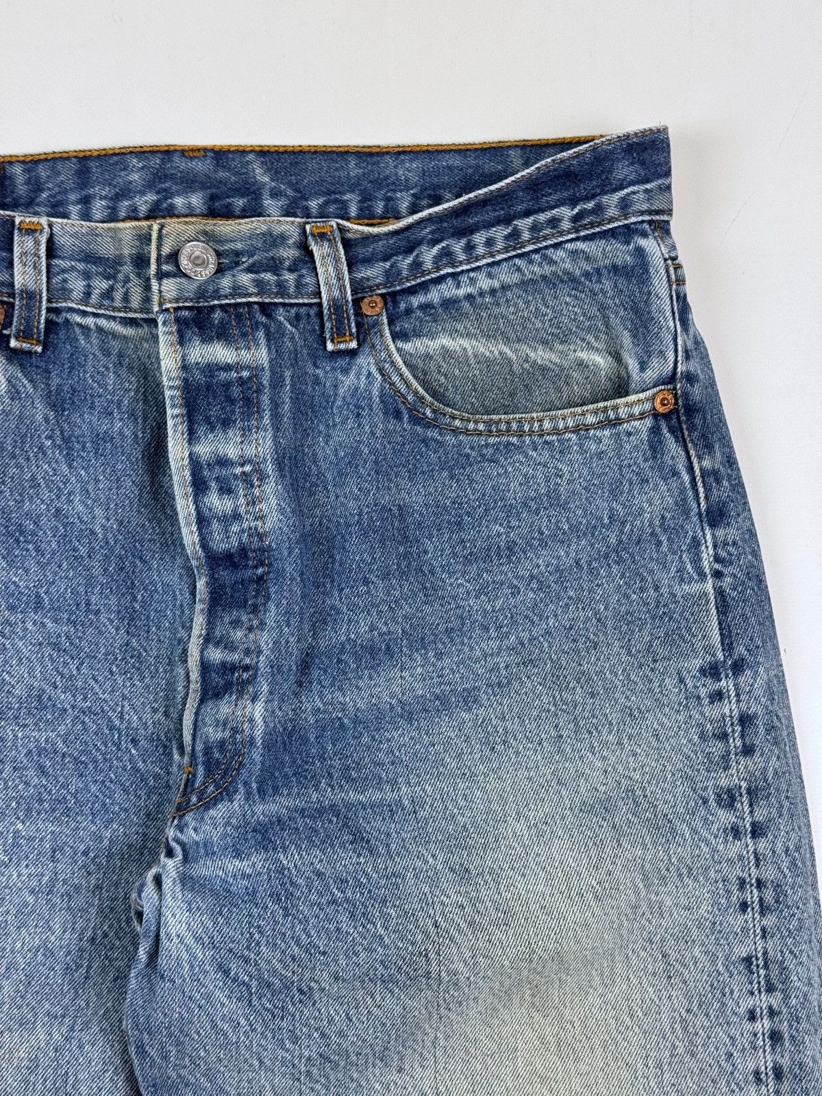 Levi's 90’s Vintage Distressed Levi’s 501 Washed Denim USA Jeans Size US 36 / EU 52 - 11 Thumbnail