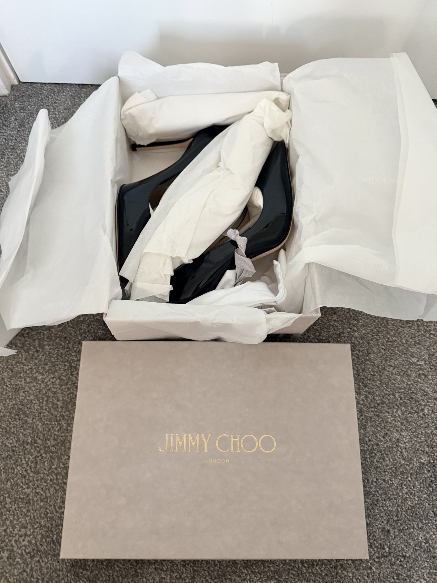 Jimmy Choo Jimmy Choo Romy 85 Black Size 39 EU Size US 9 / IT 39 - 10 Thumbnail