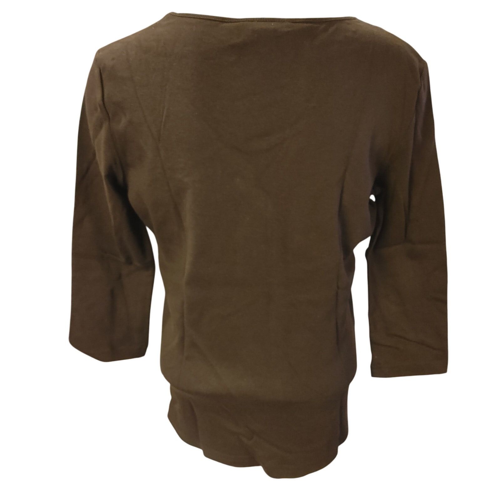 Other Karen Scott Women S Brown Long Sleeve Floral Round Neck Top Size S / US 4 / IT 40 - 2 Thumbnail