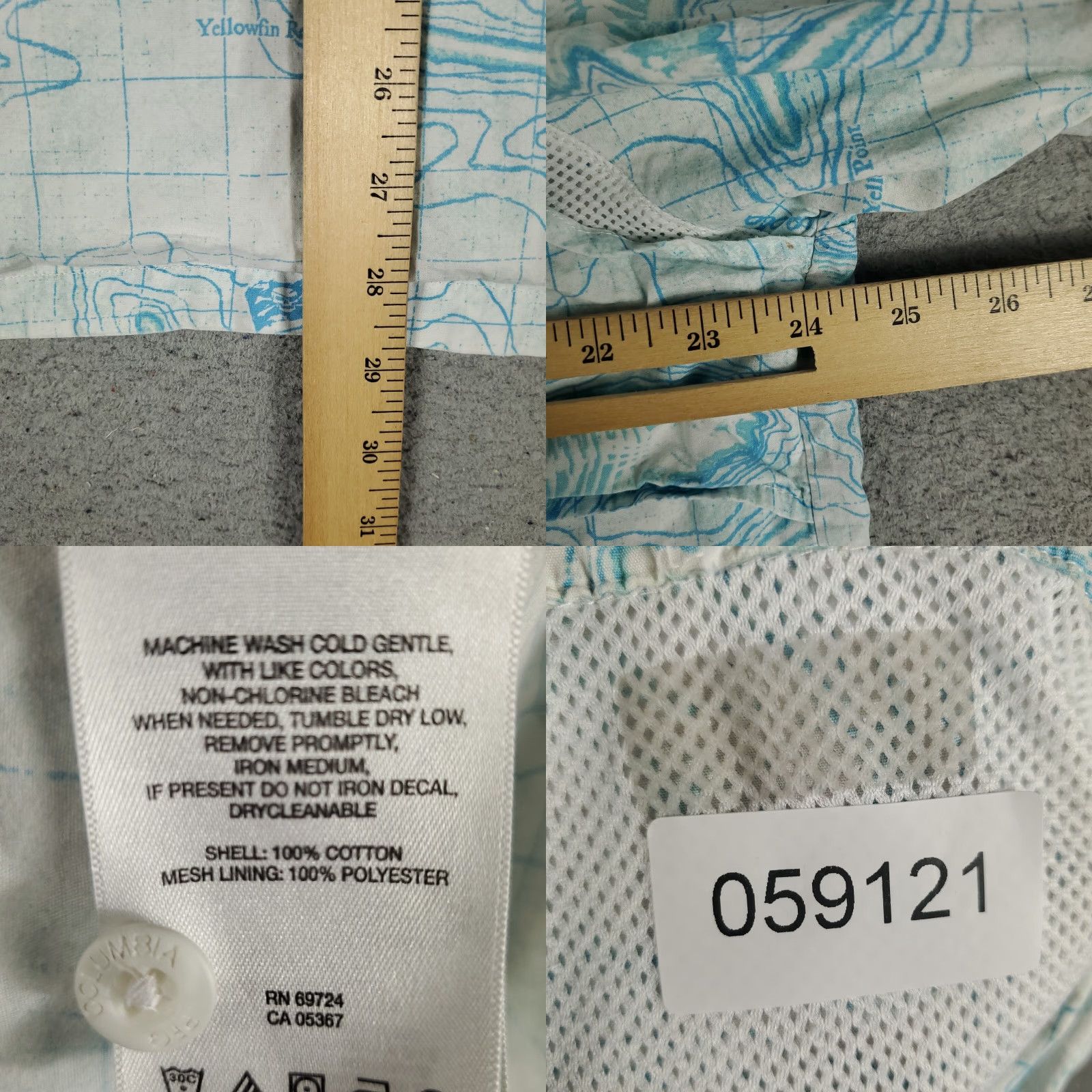 Vintage Columbia Shirt Mens Large Blue PFG Button-Up Short Sleeve STAINED Vented Fishing Collar Size US L / EU 52-54 / 3 - 8 Thumbnail
