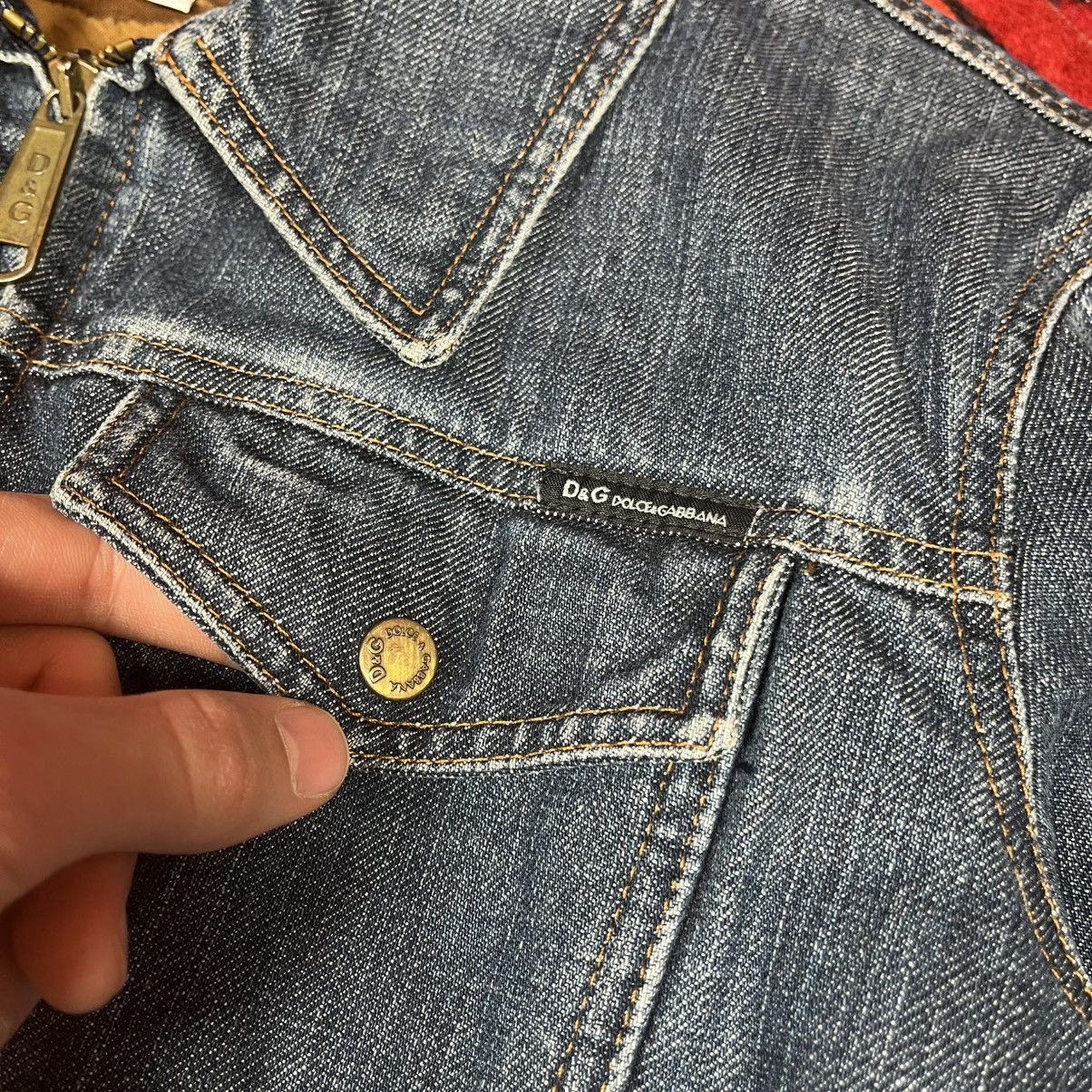 Dolce & Gabbana Dolce & Gabbana Denim Jacket Tiger Lining Logo Back Patch Size L / US 10 / IT 46 - 10 Thumbnail