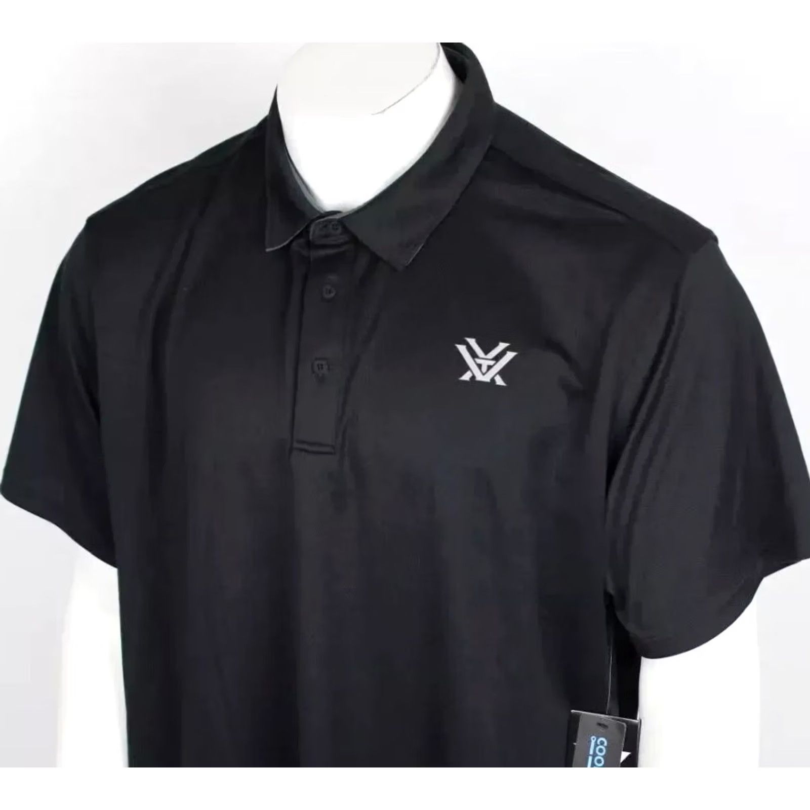Vintage Vortex Men's Escape Polo Short Sleeve Shirt Large Black 121-21-BLK Size US L / EU 52-54 / 3 - 4 Thumbnail