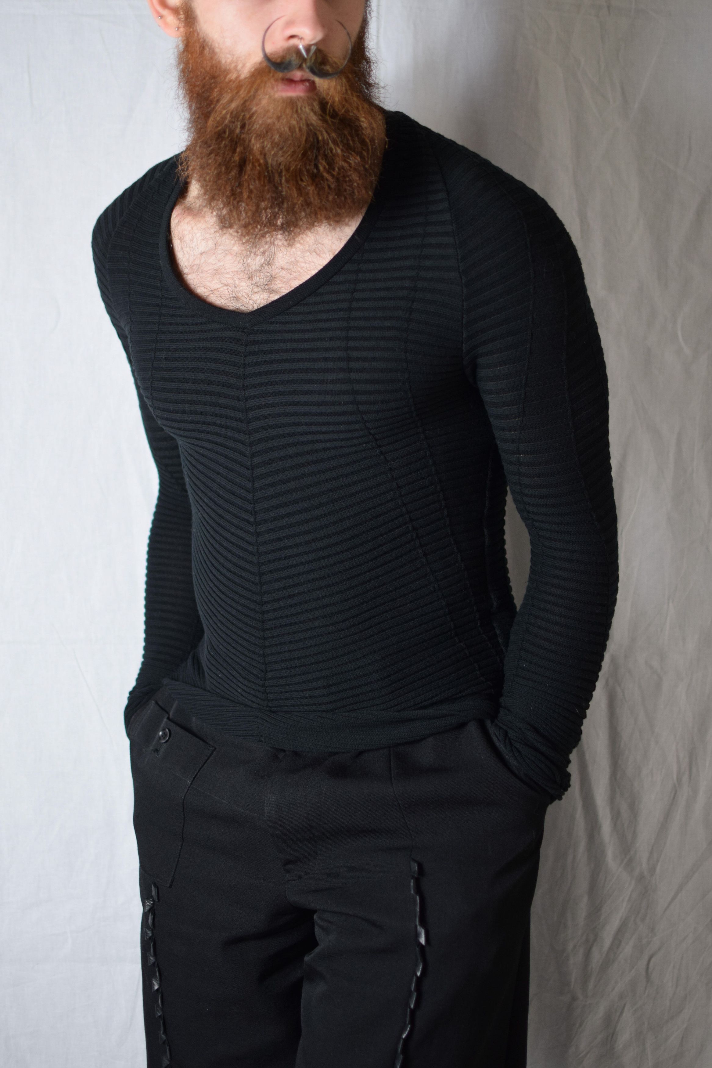 Julius Julius SS14 Ghost Ribbed Knit Top - 457KNM2 Size US M / EU 48-50 / 2 - 1 Thumbnail
