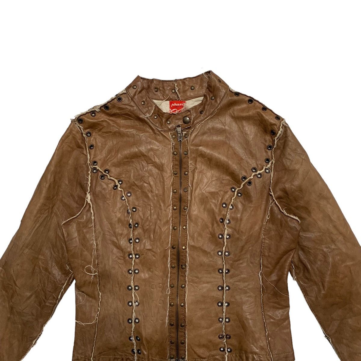 Other Nhard Frayed Leather Jacket Size L / US 10 / IT 46 - 4 Thumbnail