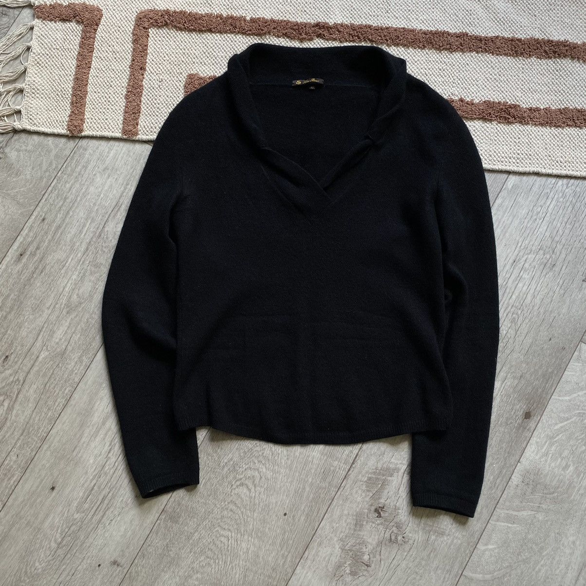 image of Loro Piana Cashmere Sweater in Black, Women's (Size Medium)