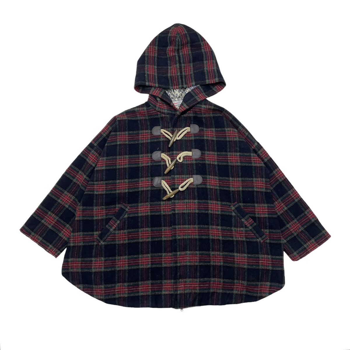 Issey Miyake 🔥Ne-Net Issey MIyake Duffle Checked Baggy Hoody Jacket Size US XL / EU 56 / 4 - 2 Thumbnail