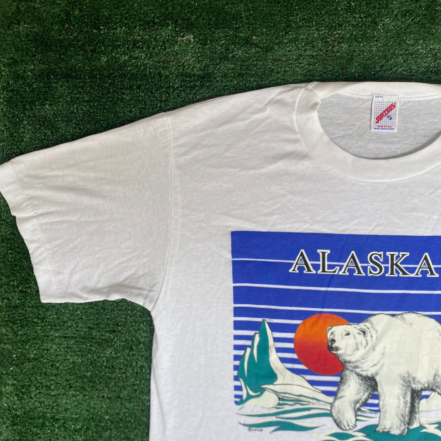 Jerzees Vintage 90s Alaska Polar Bear Shirt Nature Animal Tee Size US XL / EU 56 / 4 - 2 Thumbnail