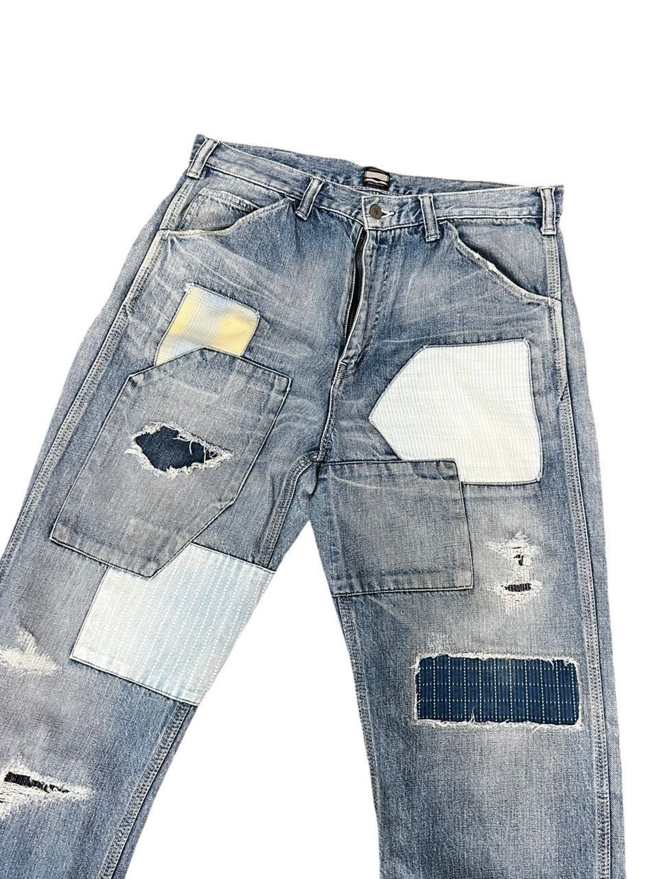 Momotaro Jeans Momotaro Patchwork Denim Jeans Size US 35 - 4 Thumbnail
