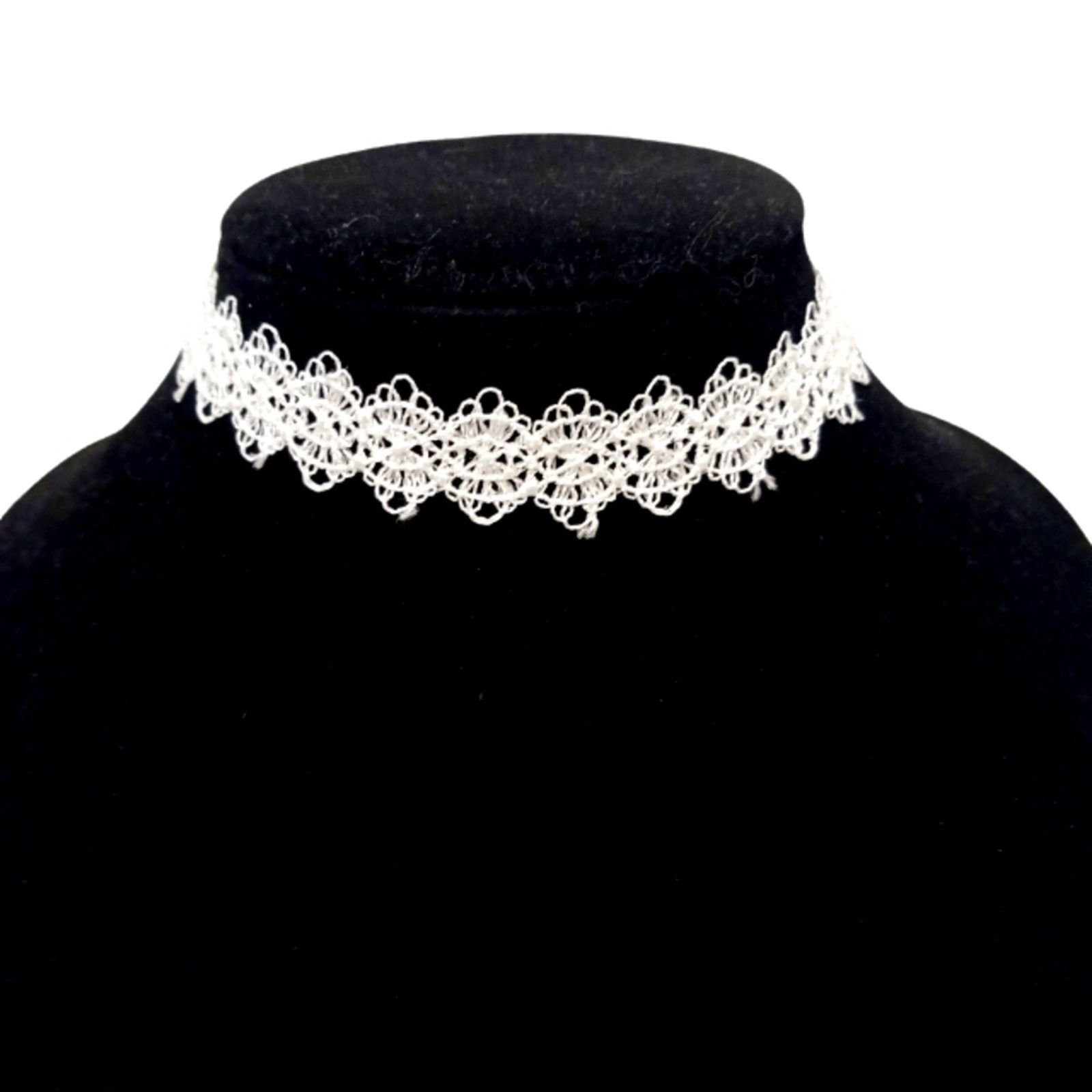 Other Eyelet Lace Choker Necklace WHITE Wedding Bridal Romantic Size ONE SIZE - 9 Thumbnail