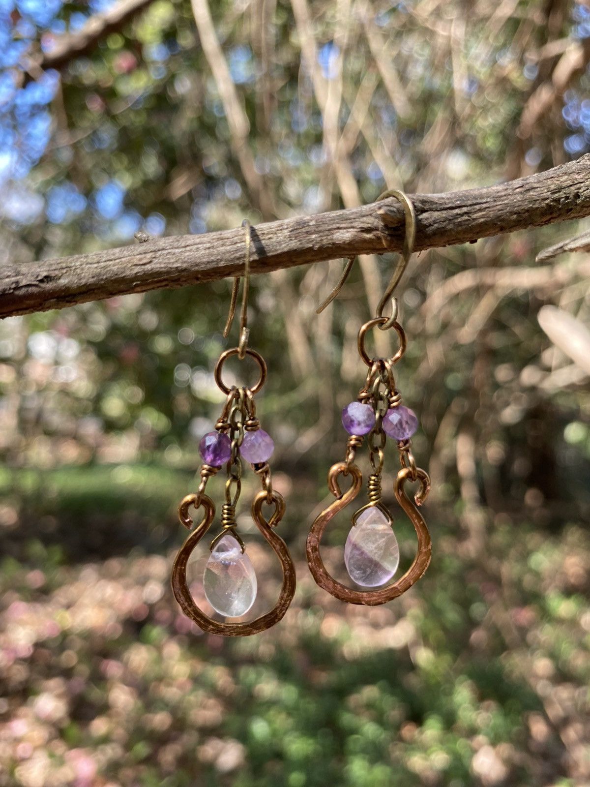 Handmade Fluorite Drop Earrings Size ONE SIZE - 6 Thumbnail
