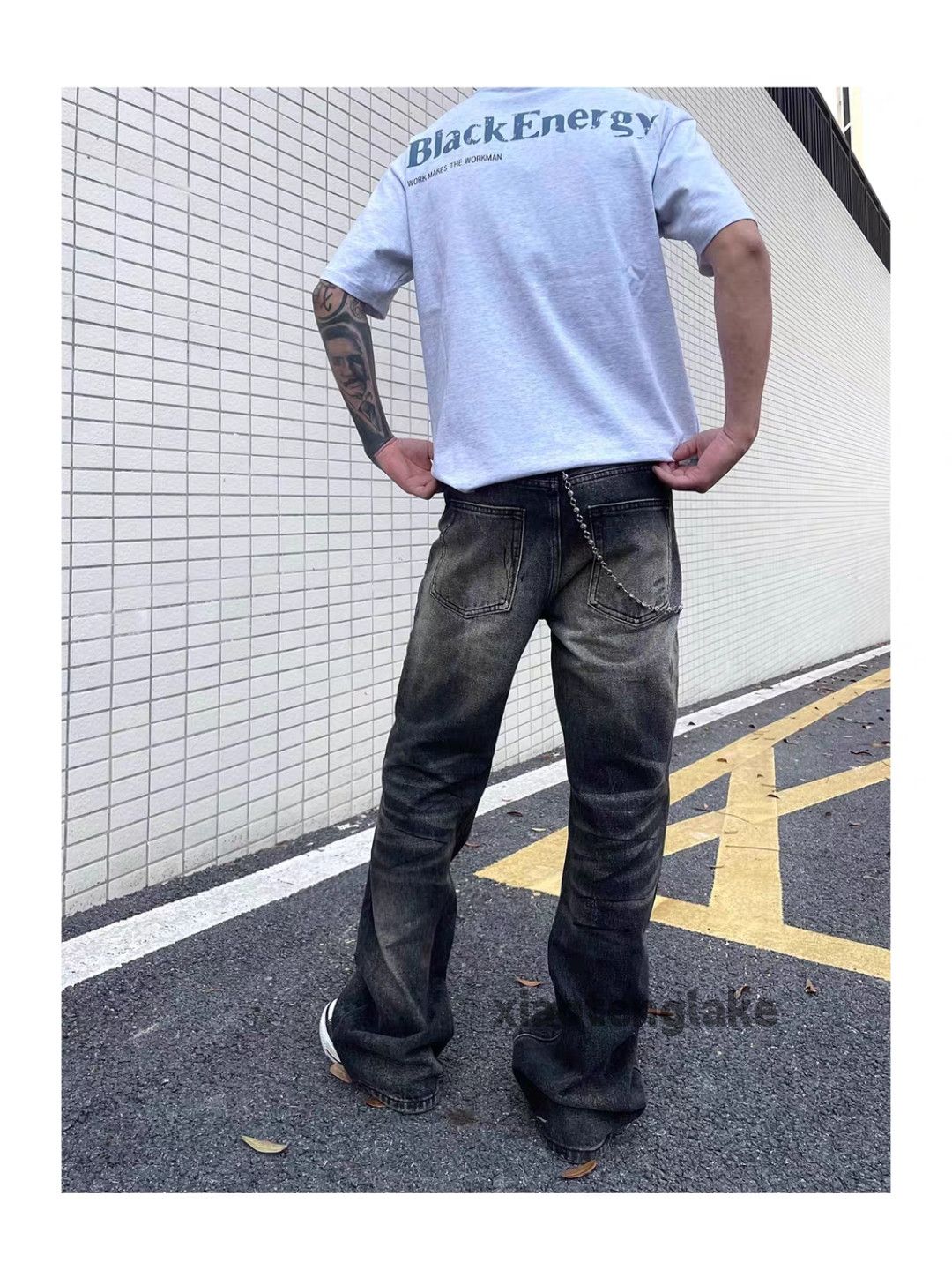 Jean × Vintage Unisex utility punk Grunge damaged ripped stain jeans Size US 34 / EU 50 - 5 Thumbnail