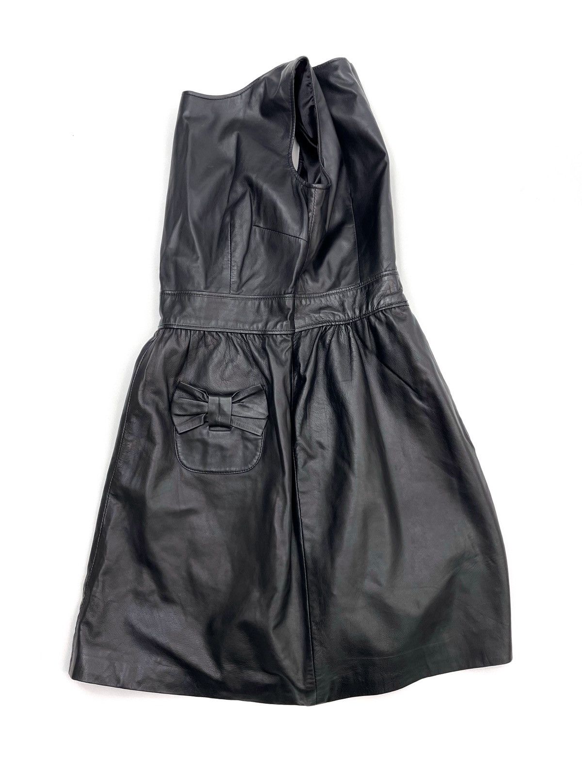 RED Valentino Lambskin Leather Sleeveless Bow Dress  IT 46