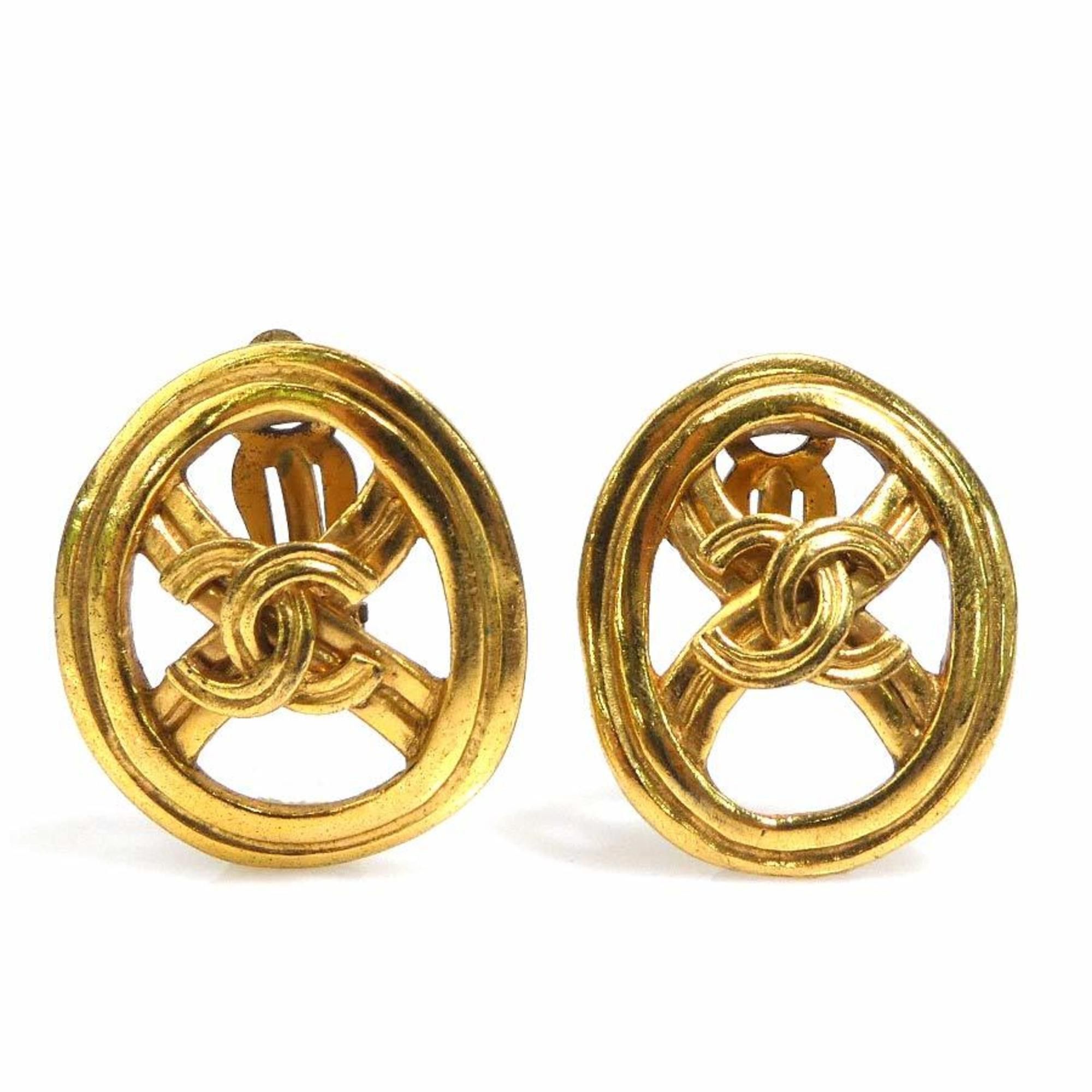 Chanel CHANEL Coco Mark Metal Gold Earrings for Women e60902a Size ONE SIZE - 1 Thumbnail