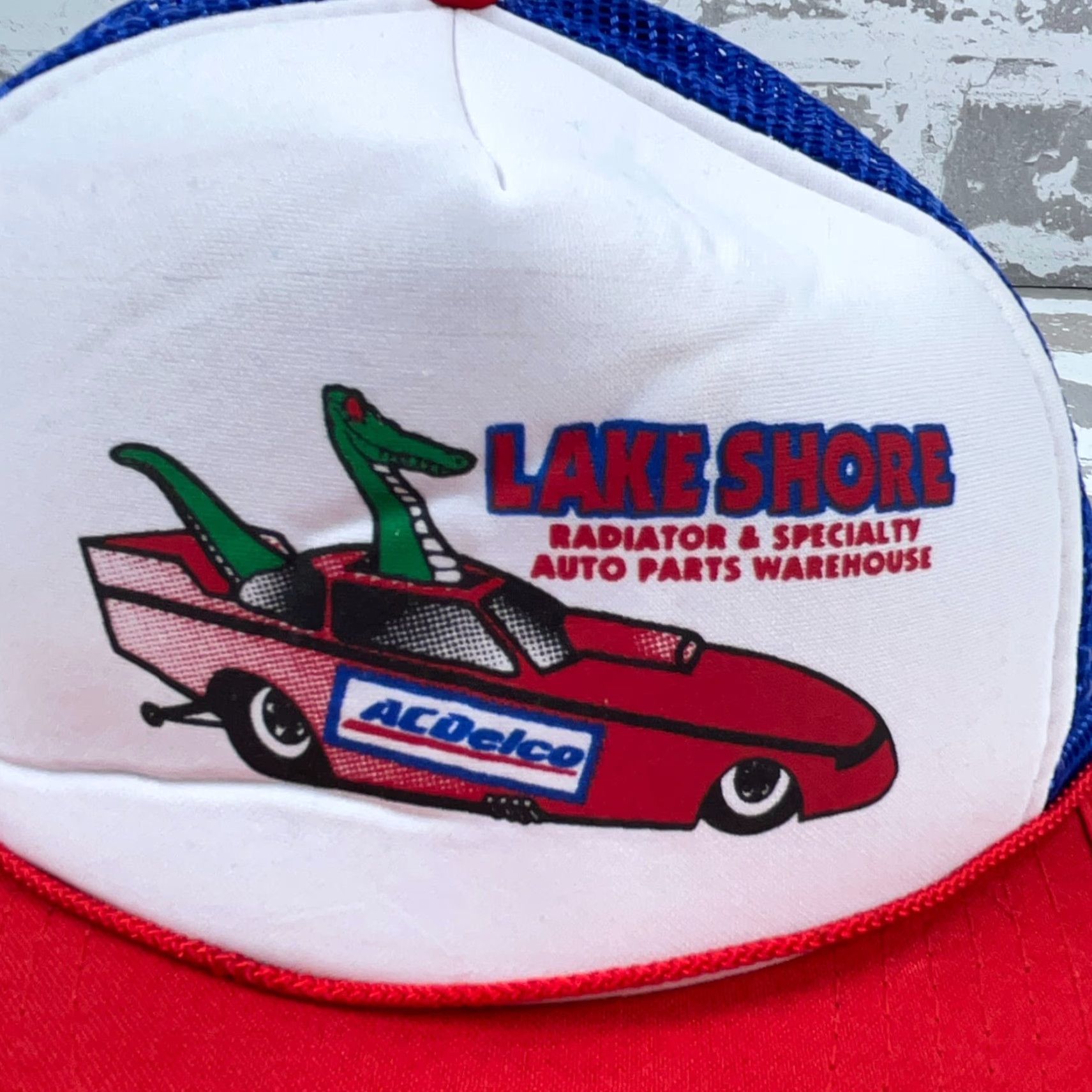 Vintage VINTAGE Otto Trucker Hat Cap Snap Back Red White Blue Drag Racing Y2K 2000s Mens Adjustable Blue Hat Size ONE SIZE - 2 Thumbnail